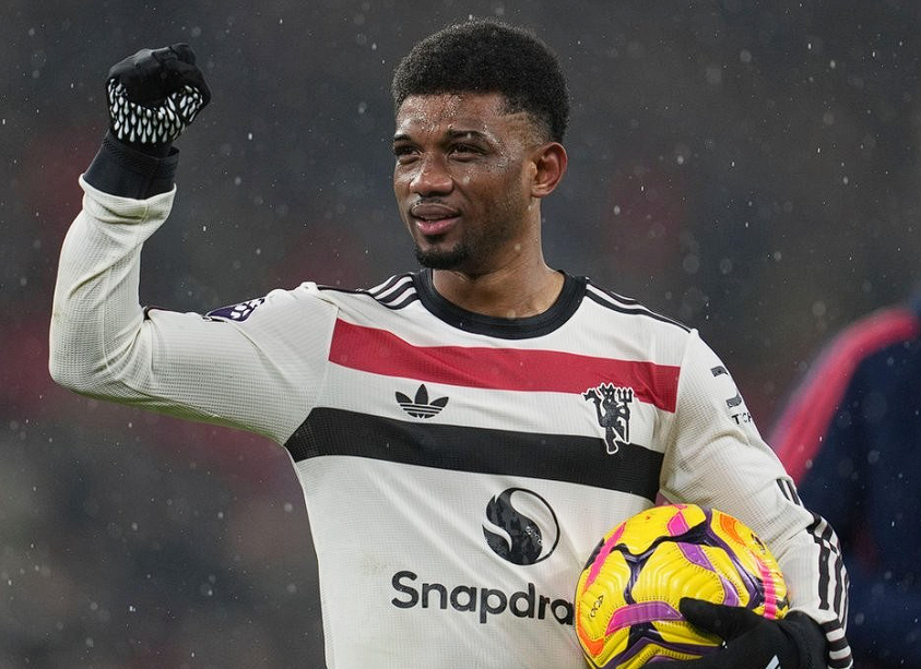 曼聯(lián)平局之夜：阿瑪?shù)孪掳雸鼋ü?chuàng)英超獨特紀錄